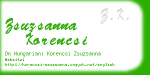 zsuzsanna korencsi business card